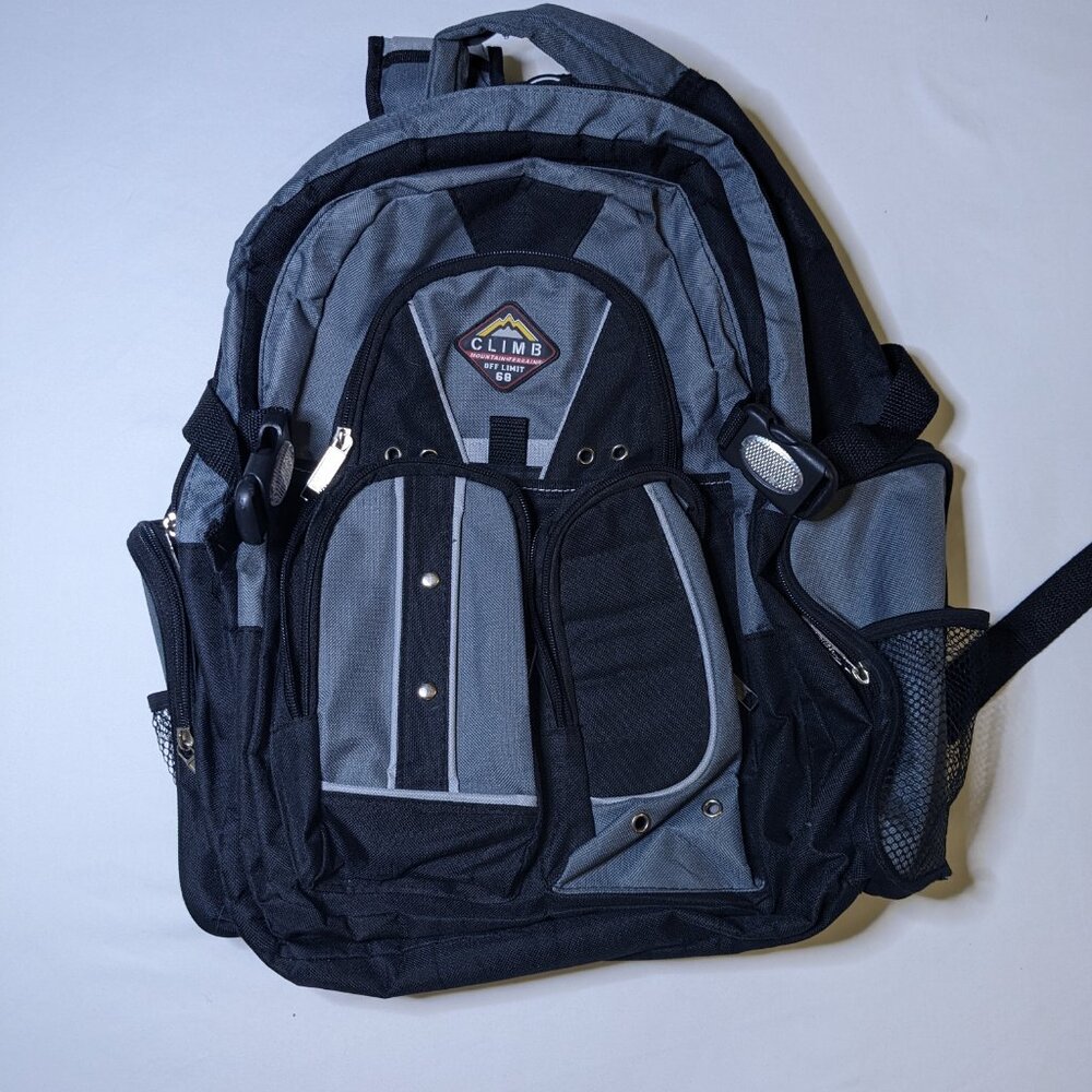 Mountain Trail Good Condition Mountain Trail Hiking Backpack Adult Black Grey